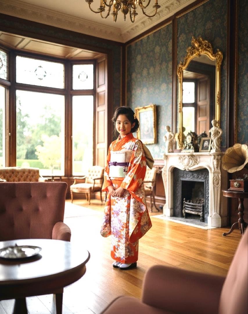 七五三　七歳　着物と長襦袢のセット