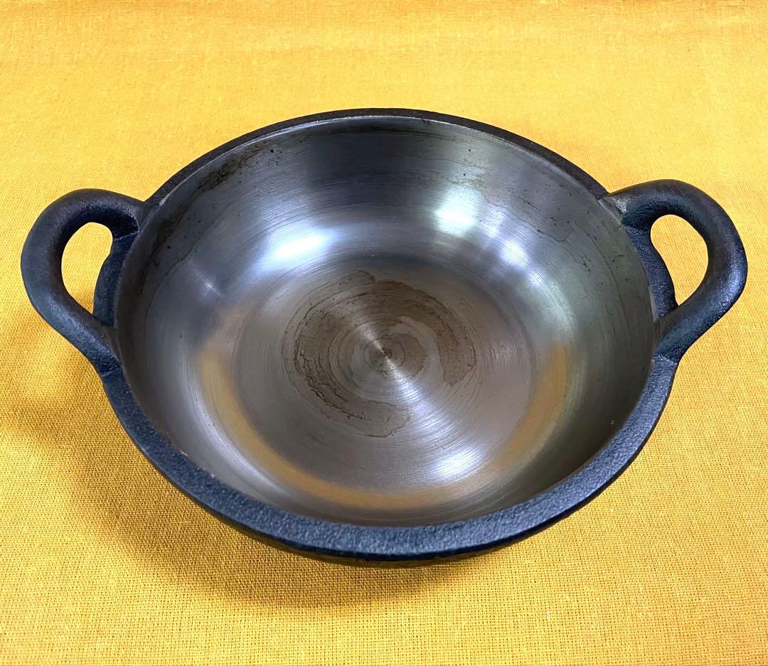 早い者勝ち‼️山王堂 久慈 砂鉄鍋 小ぶり 内径20cm 天ぷら鍋 南部鉄器 鋳鉄