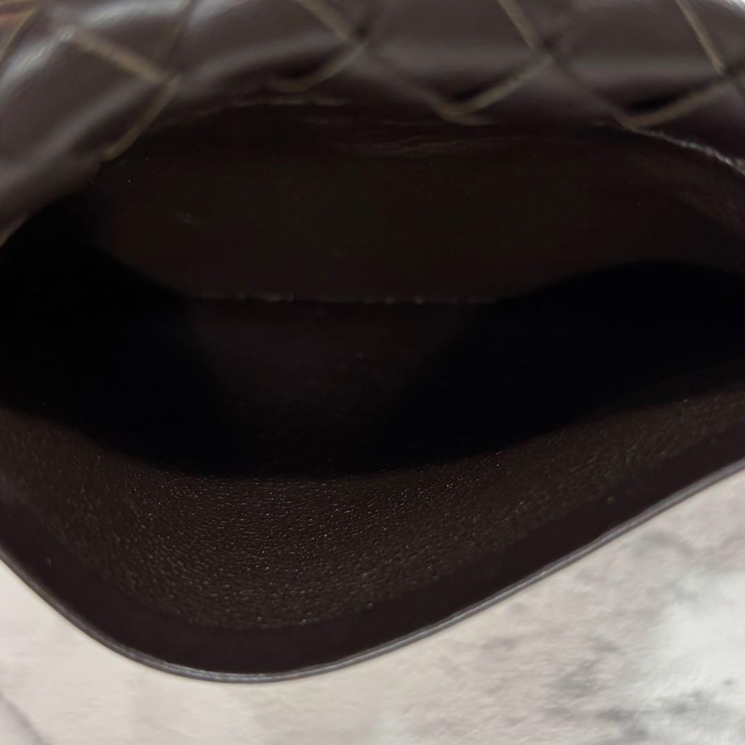 【美品】 ボッテガヴェネタ ケース イントレチャート ダークブラウン