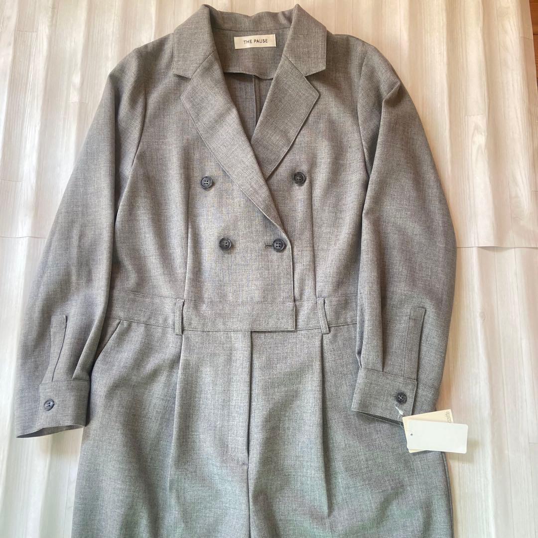 【新品】ウィムガゼット テーラーカラージャンプスーツライトグレー