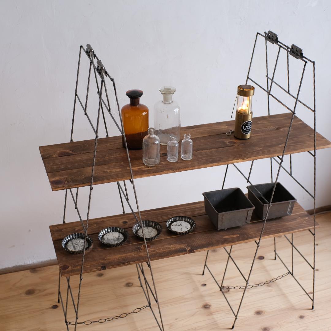 無骨なアイアン脚2点1セット Ｍ　飾り棚　イベント什器 シェルフ