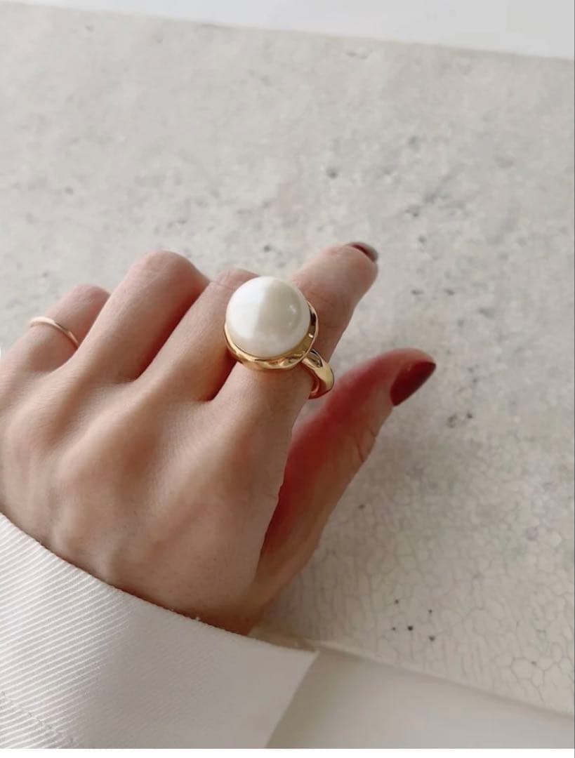 完売•美品⭐︎CHIEKO+ チエコビックパールリング　ゴールド　15号