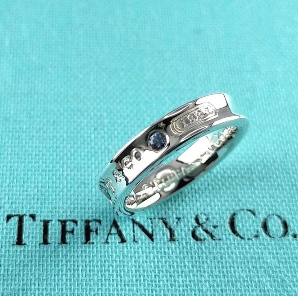 ●SALE●【ティファニー】１８３７　ナロー　サファイア　２P　リング　７号