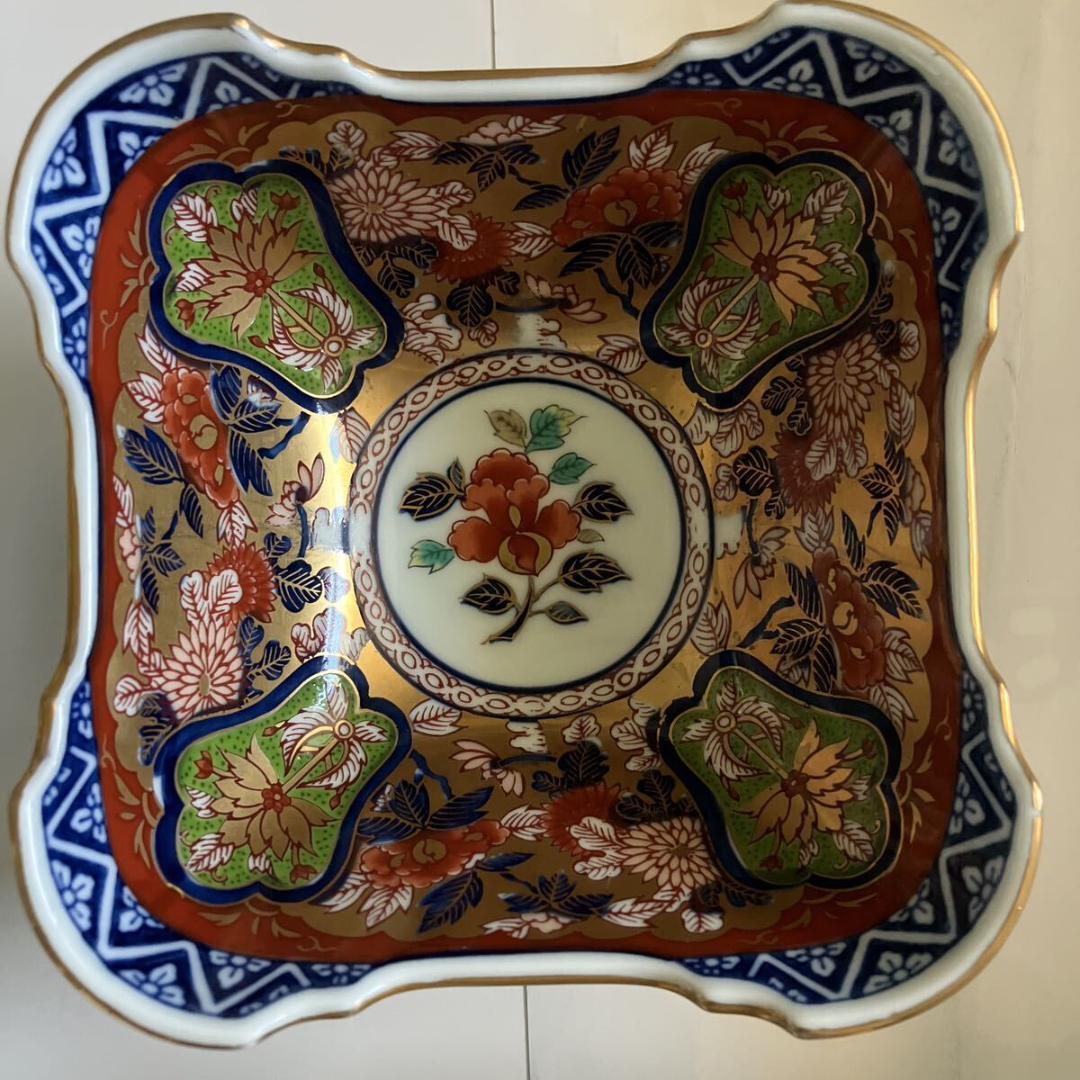 有田焼 賞美堂 日肥其泉 昭和年製 極錦金彩 古伊万里 様式 四方小鉢揃 五客