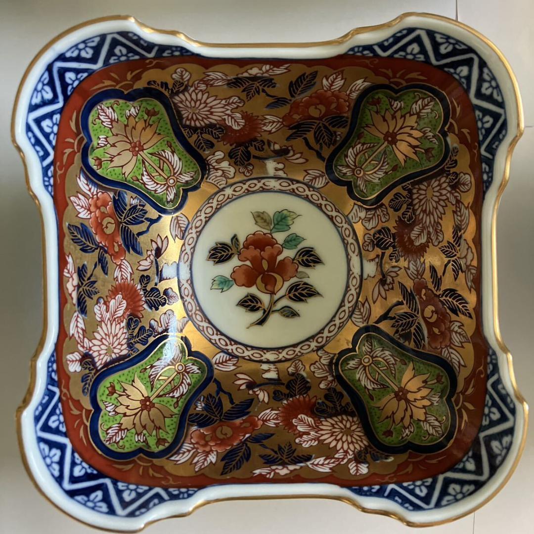 有田焼 賞美堂 日肥其泉 昭和年製 極錦金彩 古伊万里 様式 四方小鉢揃 五客