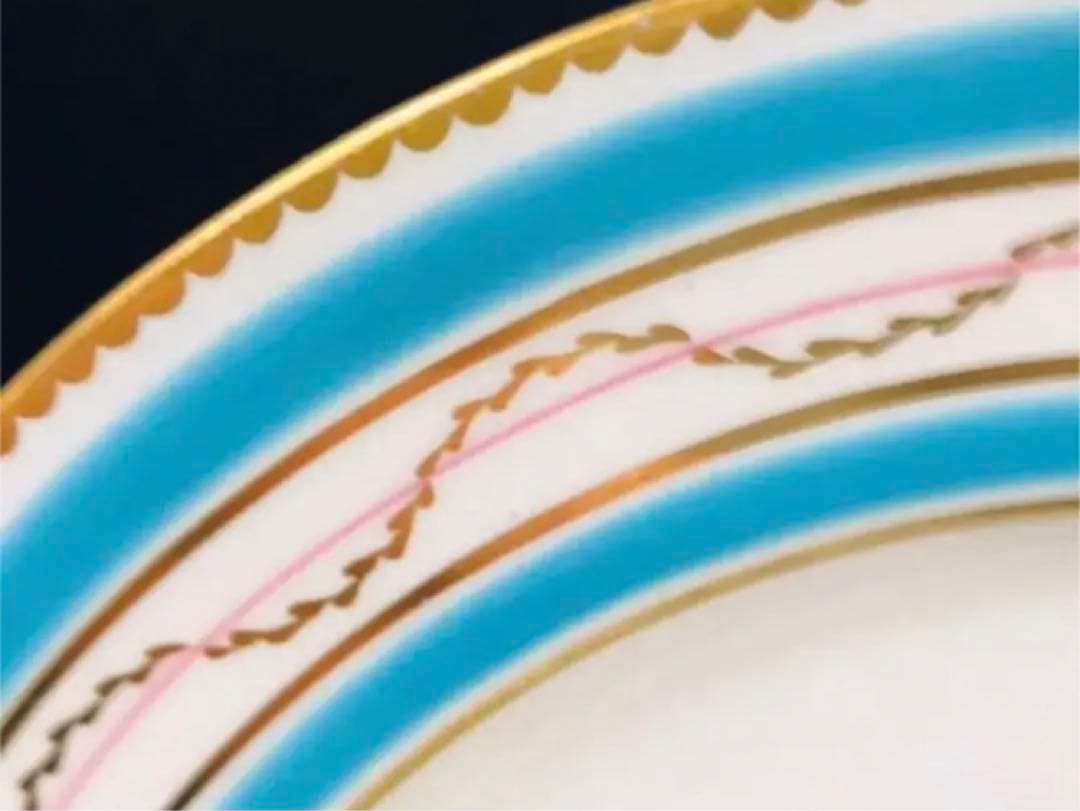 アンティークミントン　ターコイズブルー　フラワーブーケ