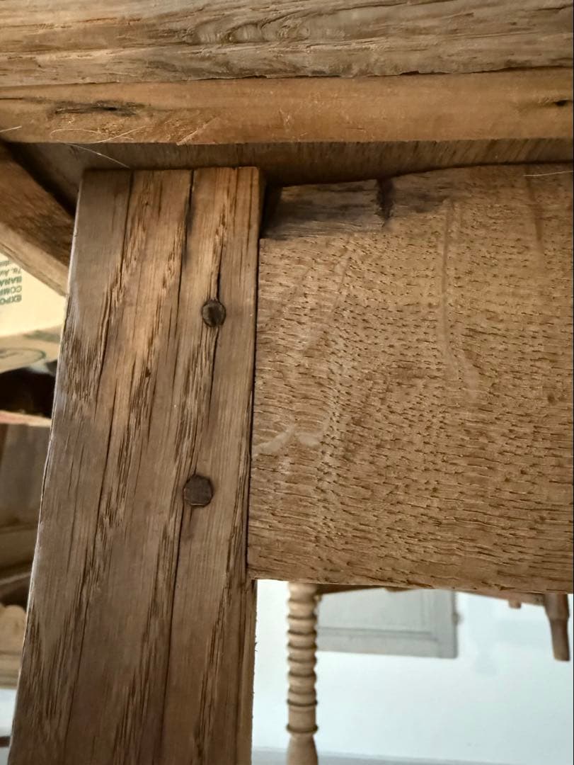 ビンテージ サイドテーブル　デスク　作業台　剥離