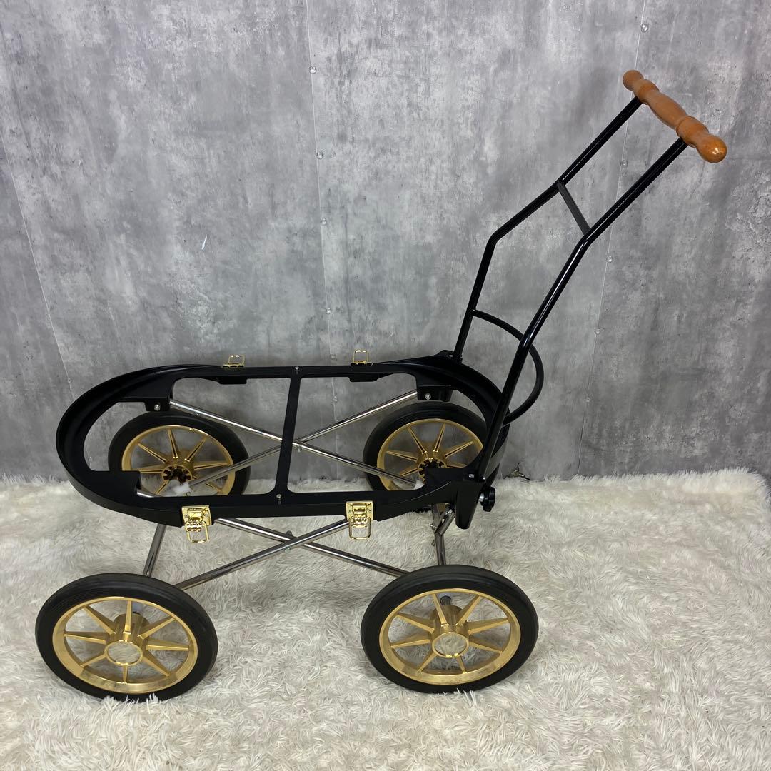 東京乳母車 プスプス ブラック＆ゴールド 幌付き ①