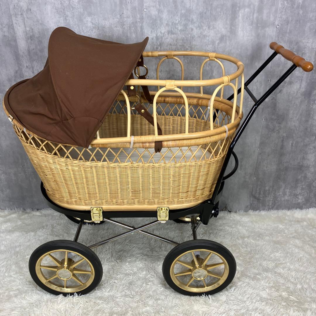 東京乳母車 プスプス ブラック＆ゴールド 幌付き ①