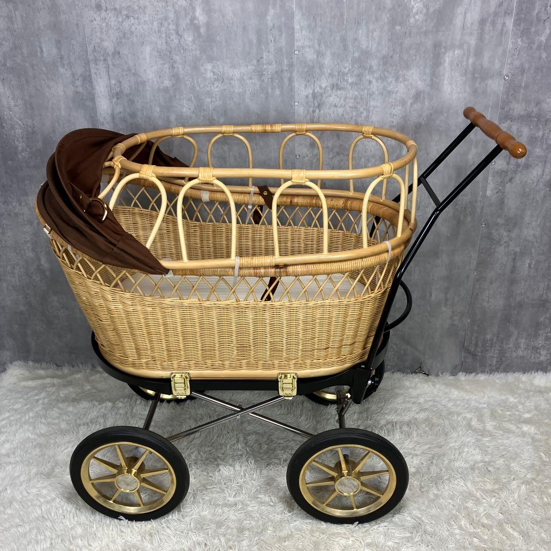 東京乳母車 プスプス ブラック＆ゴールド 幌付き ①