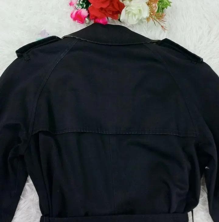 【90's】ノバチェック バーバリーブルーレーベル ベルテットコート L 黒