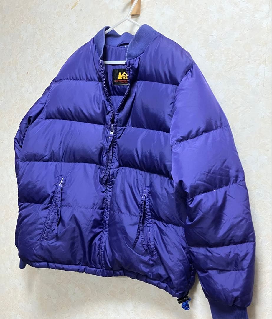 【希少 】90s REI グース ダウン短丈 パープル　メンズSレディースＭ