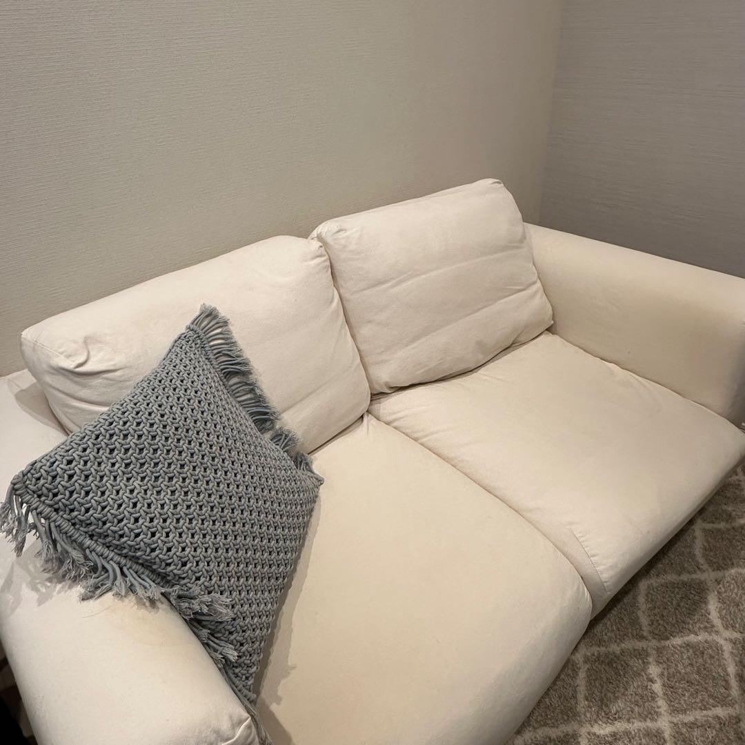 無印良品☆フェザーポケットコイル 2シーター 生成カバー