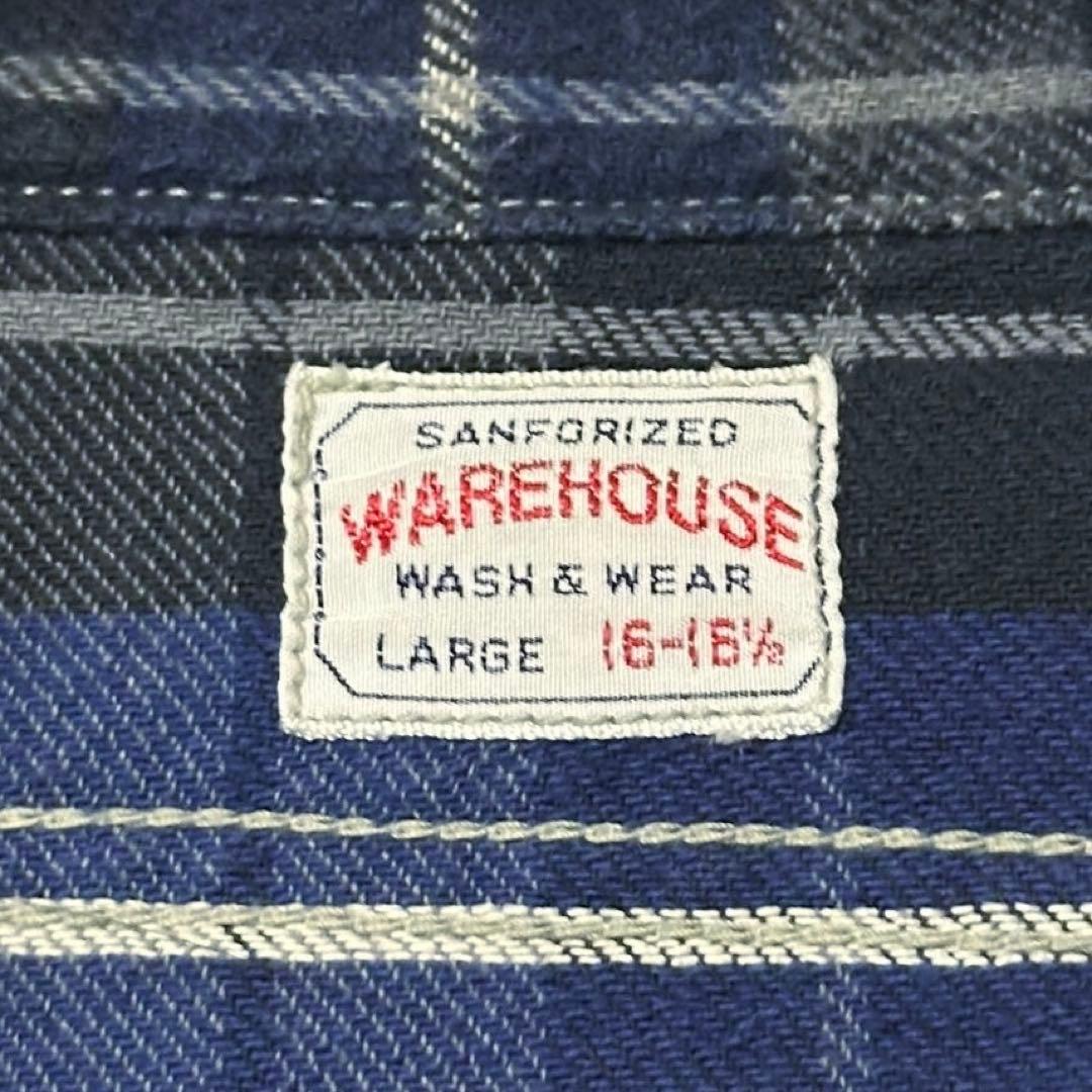 ウエアハウス 山ポケ ガチャポケ マチ付き フランネルシャツ ワークシャツ L