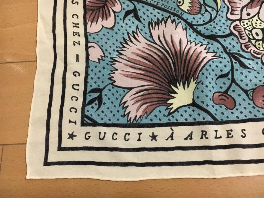 【美品】GUCCI グッチ スカーフ フローラル 花柄 シルク イタリア製