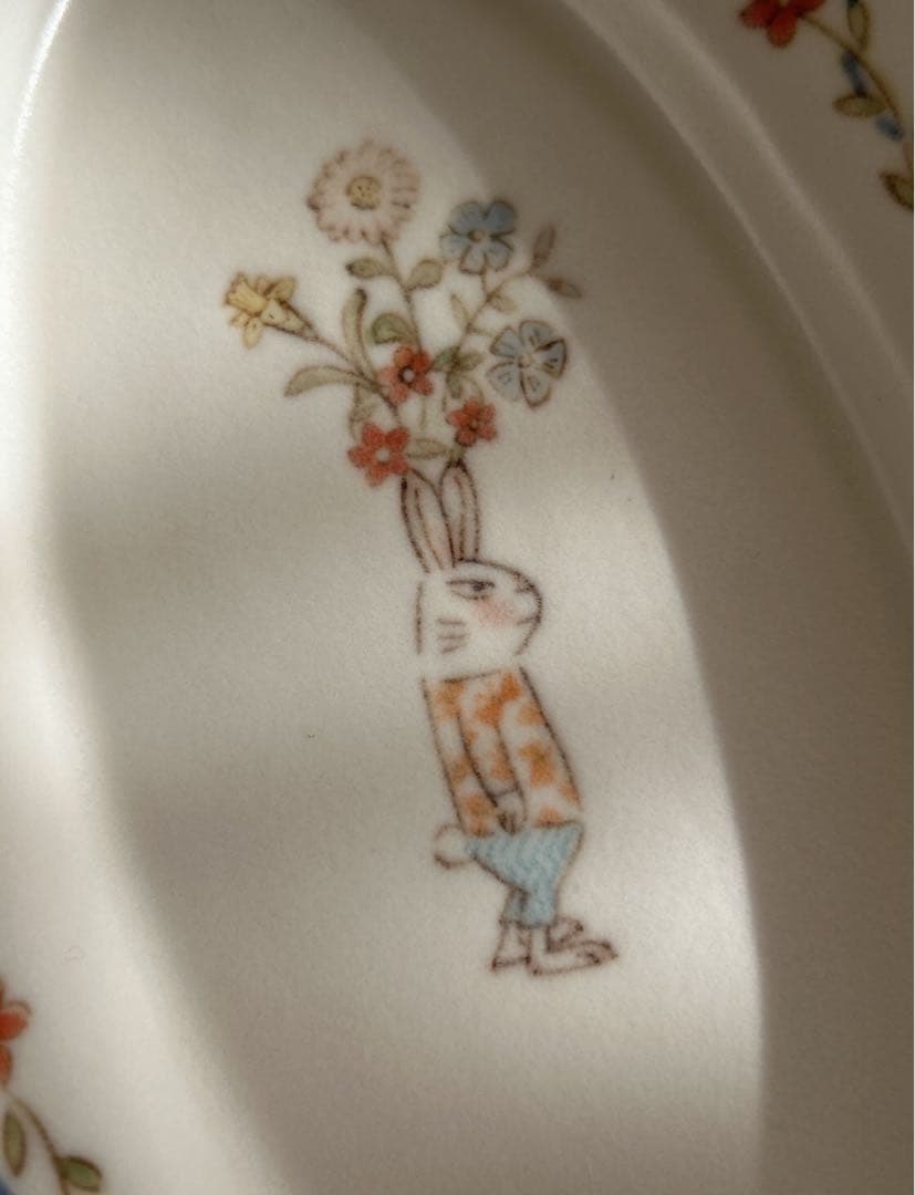 新品未使用❀　中川洋子　オーバルプレート　絵付け皿　陶芸作家　益子焼　お皿　音屋