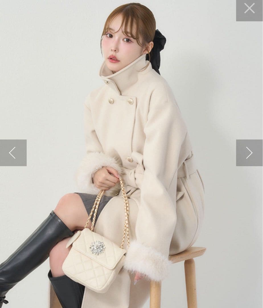 ★2025冬新作★【NICE CLAP】ファー付マルチロングコート