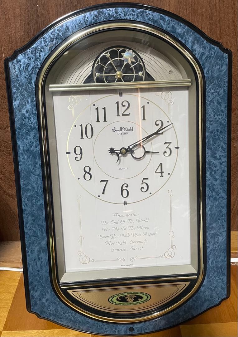 RHYTHM Small Worldからくり時計　4MH744RH 青