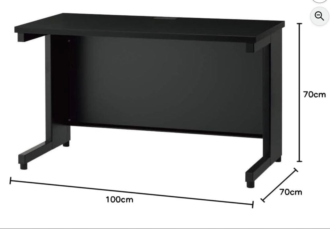 プラス オフィススチールデスク 幅100奥行70cm 天板ブラック/本体ブラック