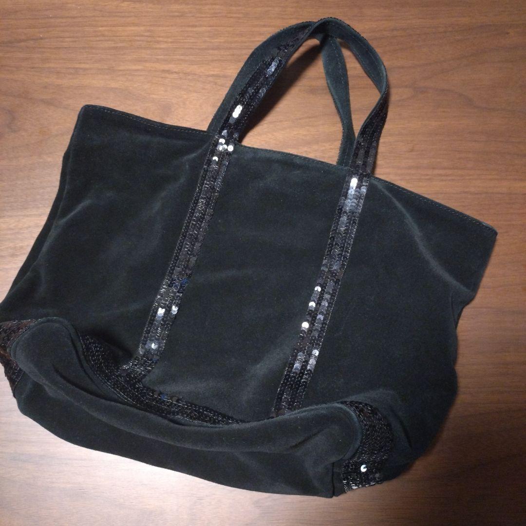 Noix☆レア☆Cabas☆スパンコールトリム×黒カーフスキン☆イタリア製