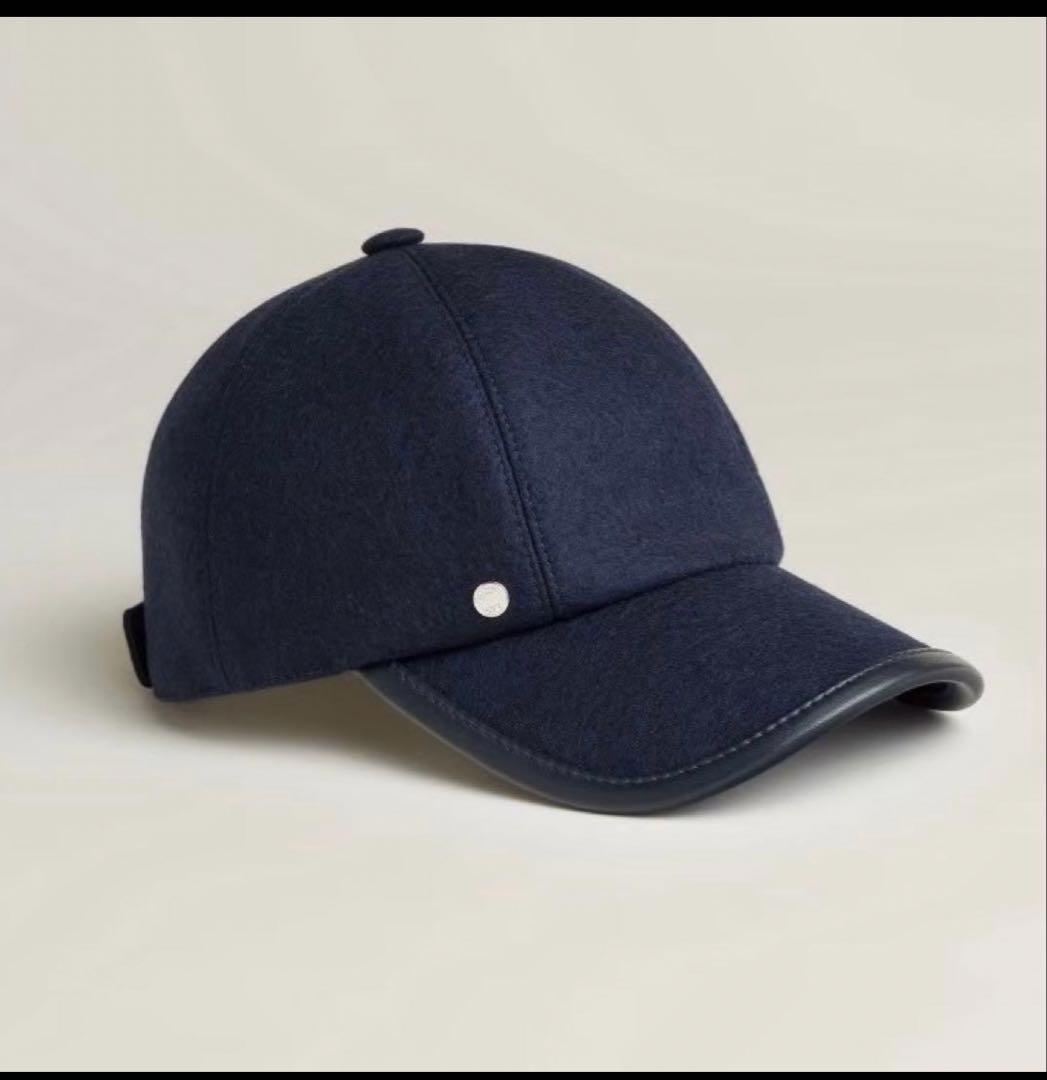 エルメス　帽子　キャップ　紺色　　セレナ