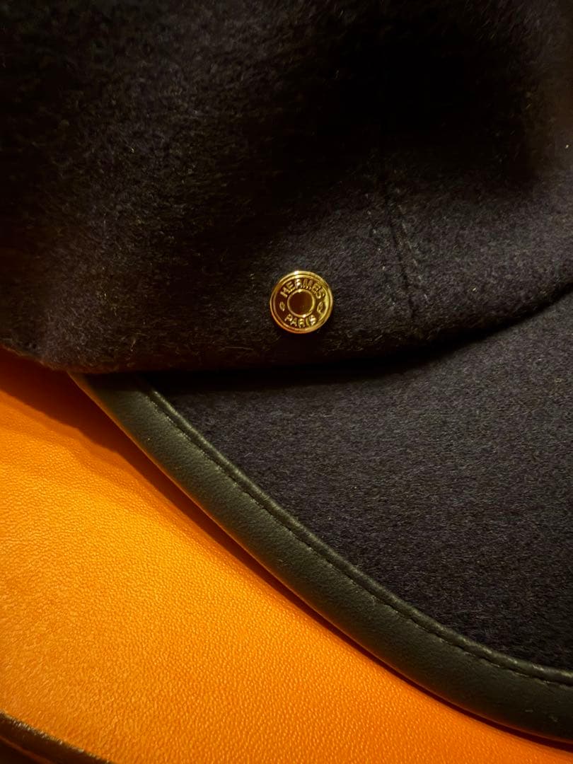 エルメス　帽子　キャップ　紺色　　セレナ