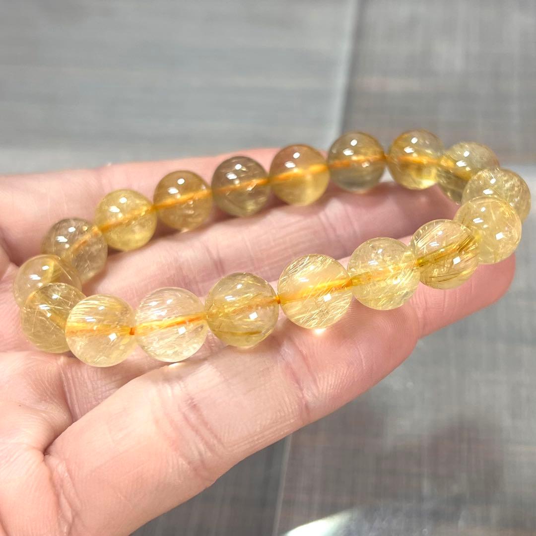 高品質　ゴールドルチルブレスレット　ルチルクォーツ　1-5