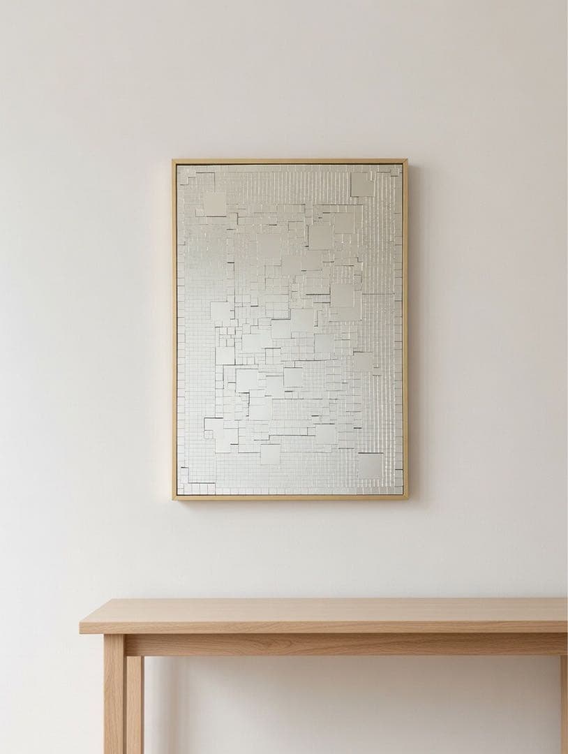 ミラーアート壁掛け鏡 A3 30×42cm モダン シルバー 額縁付き 北欧風