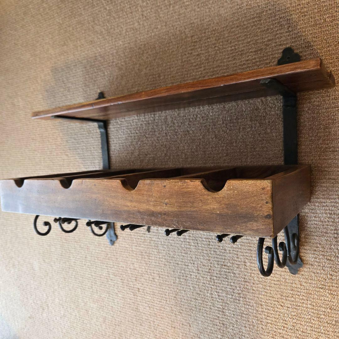 アンティーク家具 壁掛けワインラック グラスハンガー