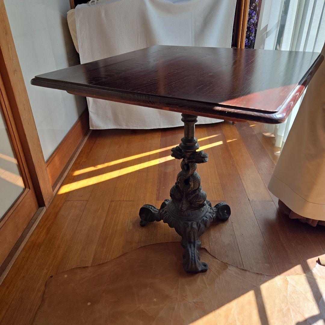 鉄脚　70cm四角木製テーブル