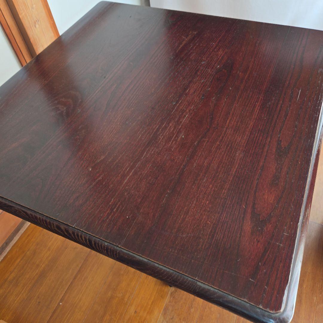 鉄脚　70cm四角木製テーブル