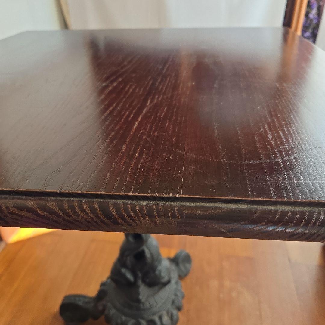 鉄脚　70cm四角木製テーブル