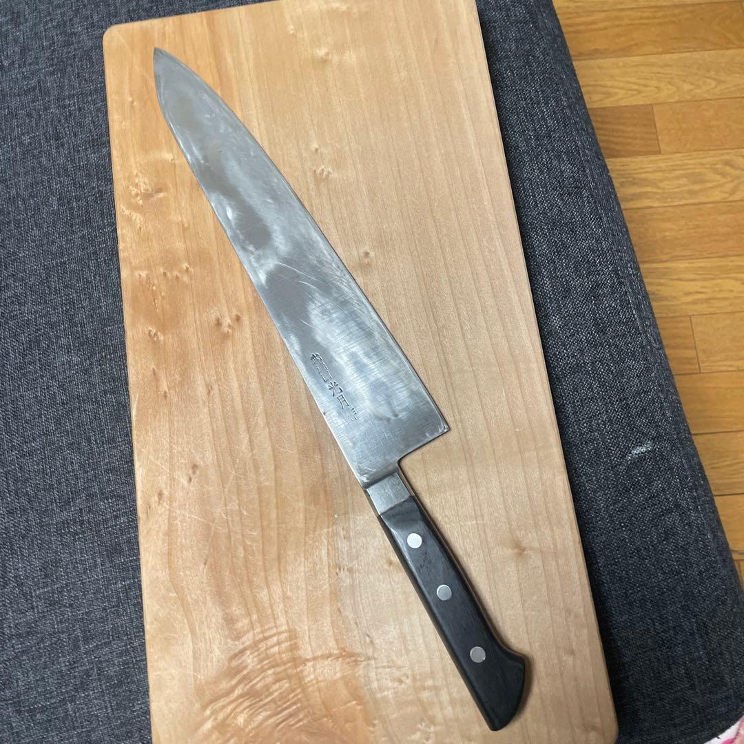 刀匠武蔵国光月作　日本鋼牛刀尺一