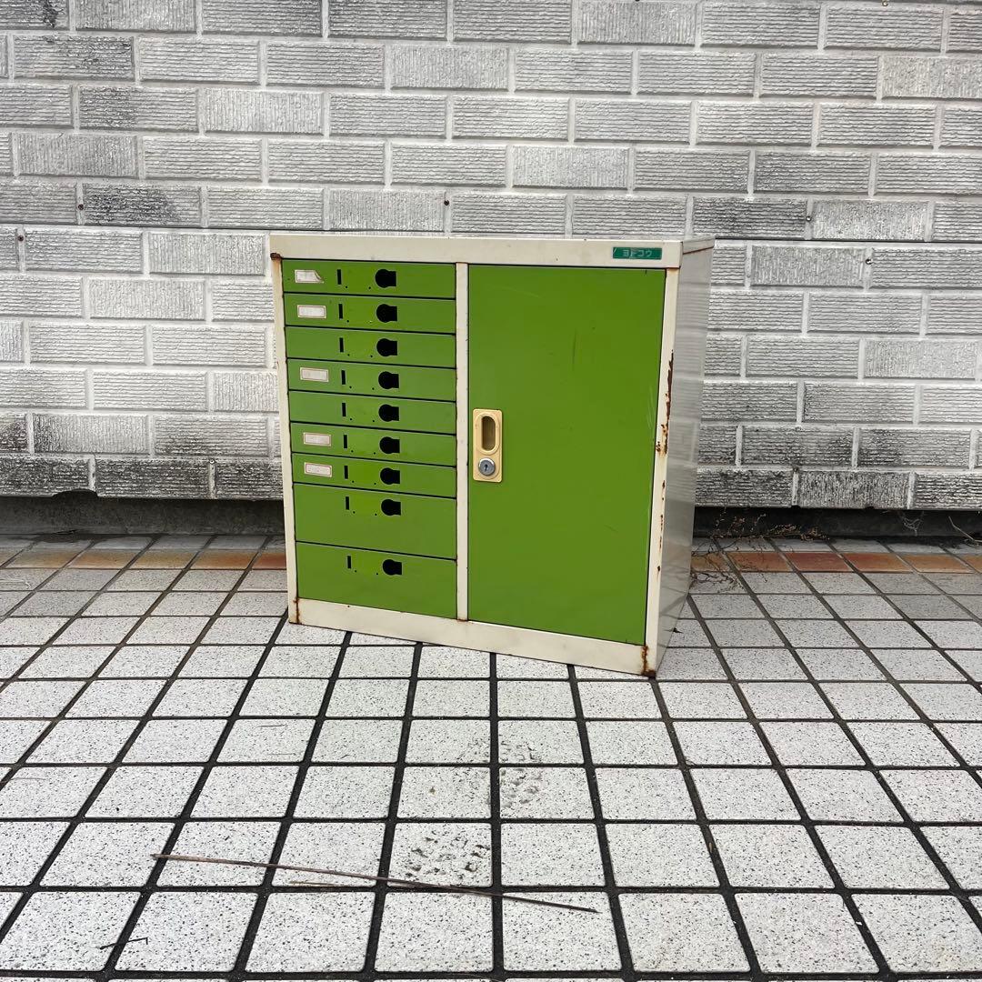 【アンティーク】昭和レトロ ヨドコウ スチールキャビネット レターケース 古道具