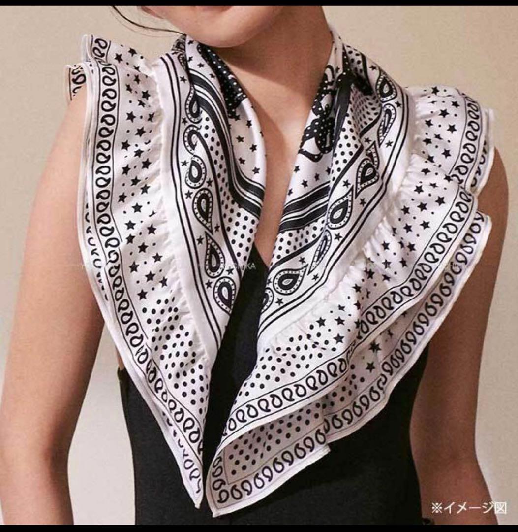HERMES フリルスカーフ　70 美品　鑑定済み♪