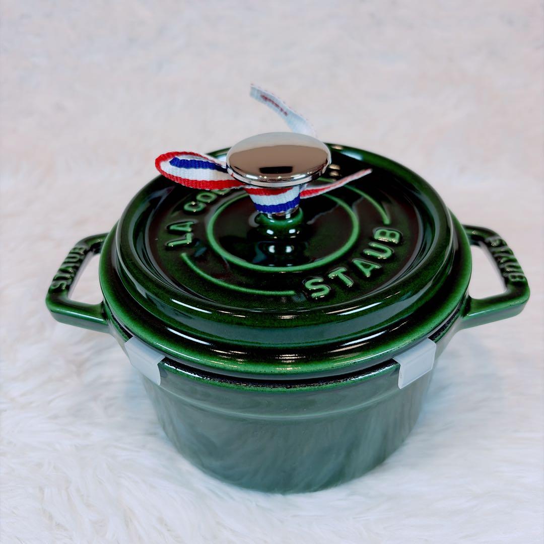 新品未使用 STAUB ストウブ ココットラウンド バジルグリーン 14cm