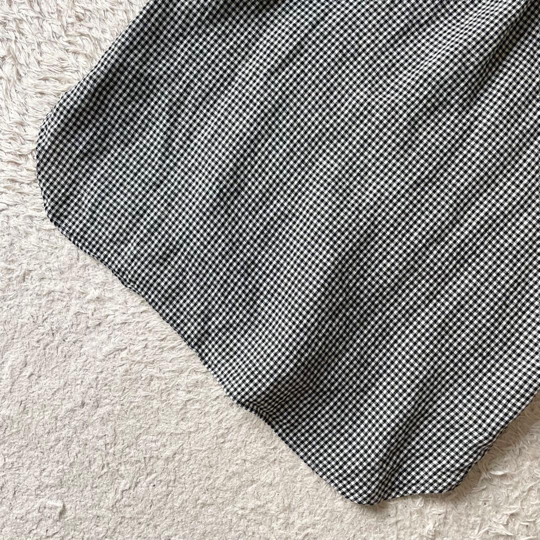 マーガレットハウエル 美品 リネンプルシャツ 2 ギンガムチェック