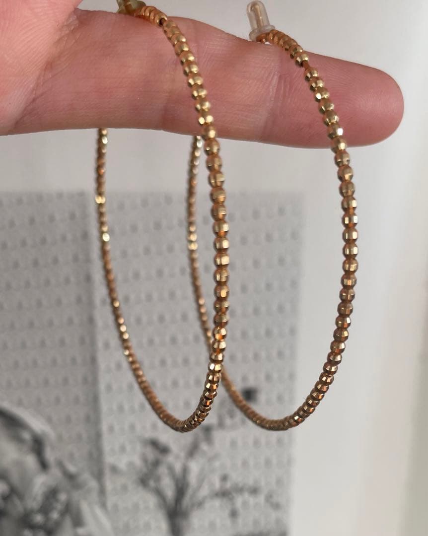 MIZUKIゴールド ビーズピアス 5cm