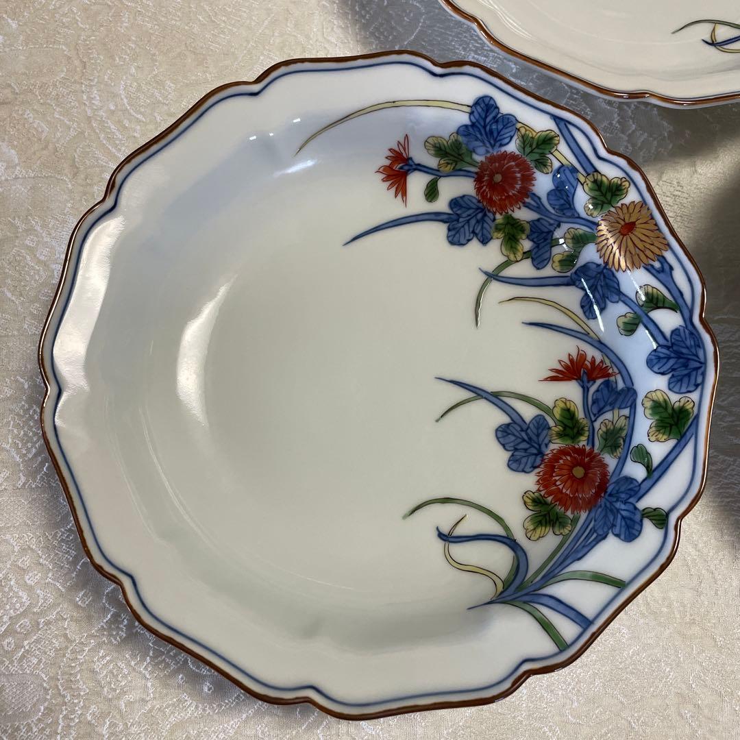 源右衛門窯　古伊万里風菊江　高台小鉢揃　3枚