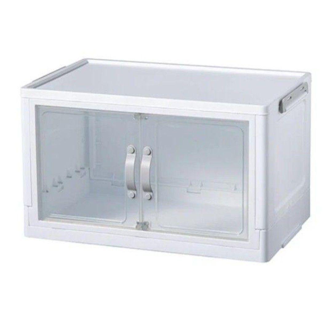 ダイソー ジョイントできる扉付折りたたみ収納ケース 小サイズ　10個①