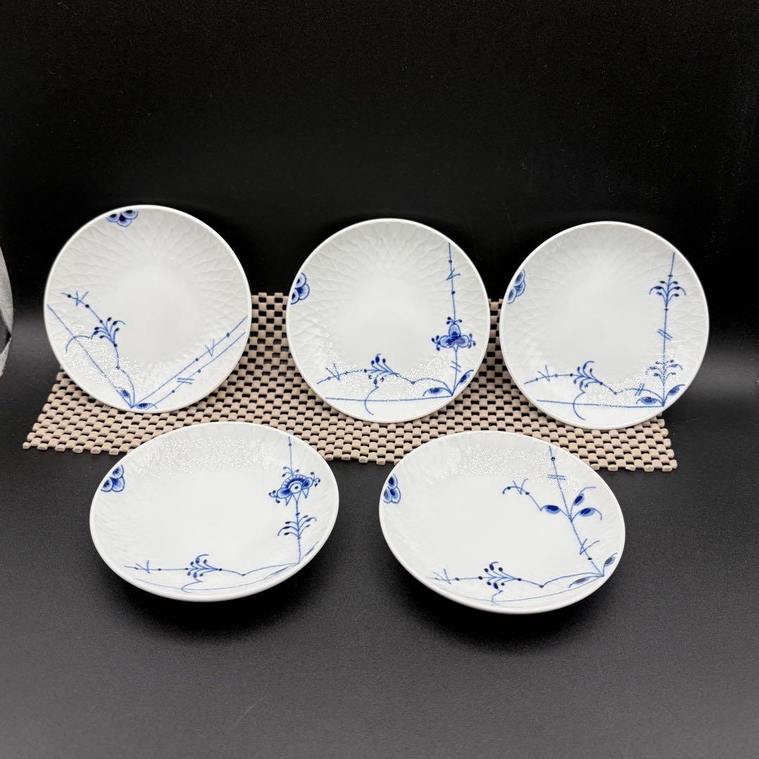 未使用 ロイヤル コペンハーゲン ミニプレート 5枚セット ブルーパルメッテ