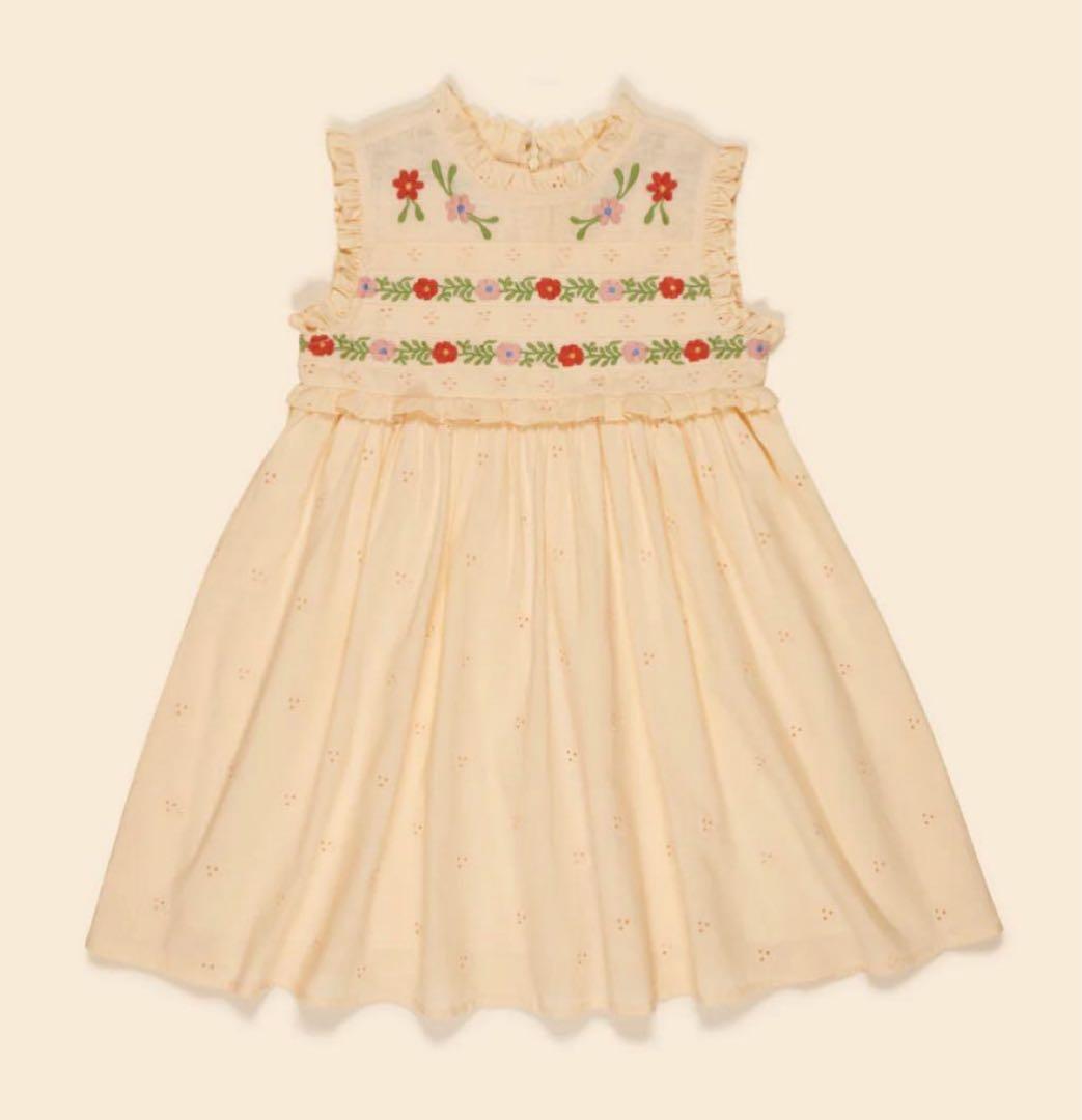 apolina 刺繍入りワンピース 5-7y 25ss