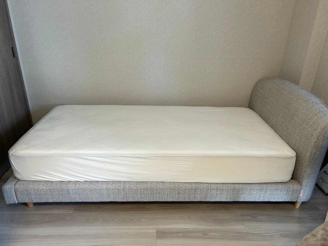 シングルサイズ ベッド ファブリックヘッドボード