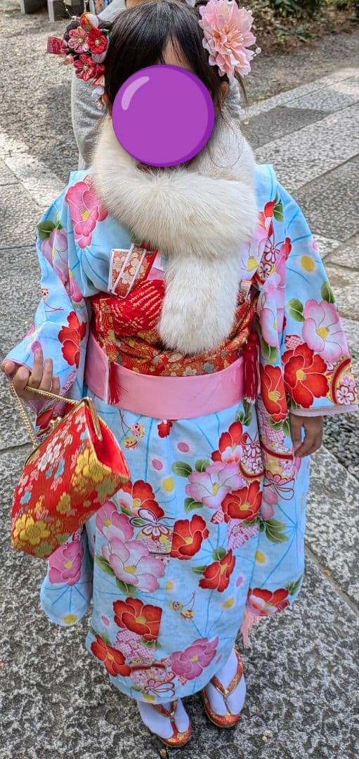 子供用❀女児　七・五・三着物　7歳フルセット 花柄