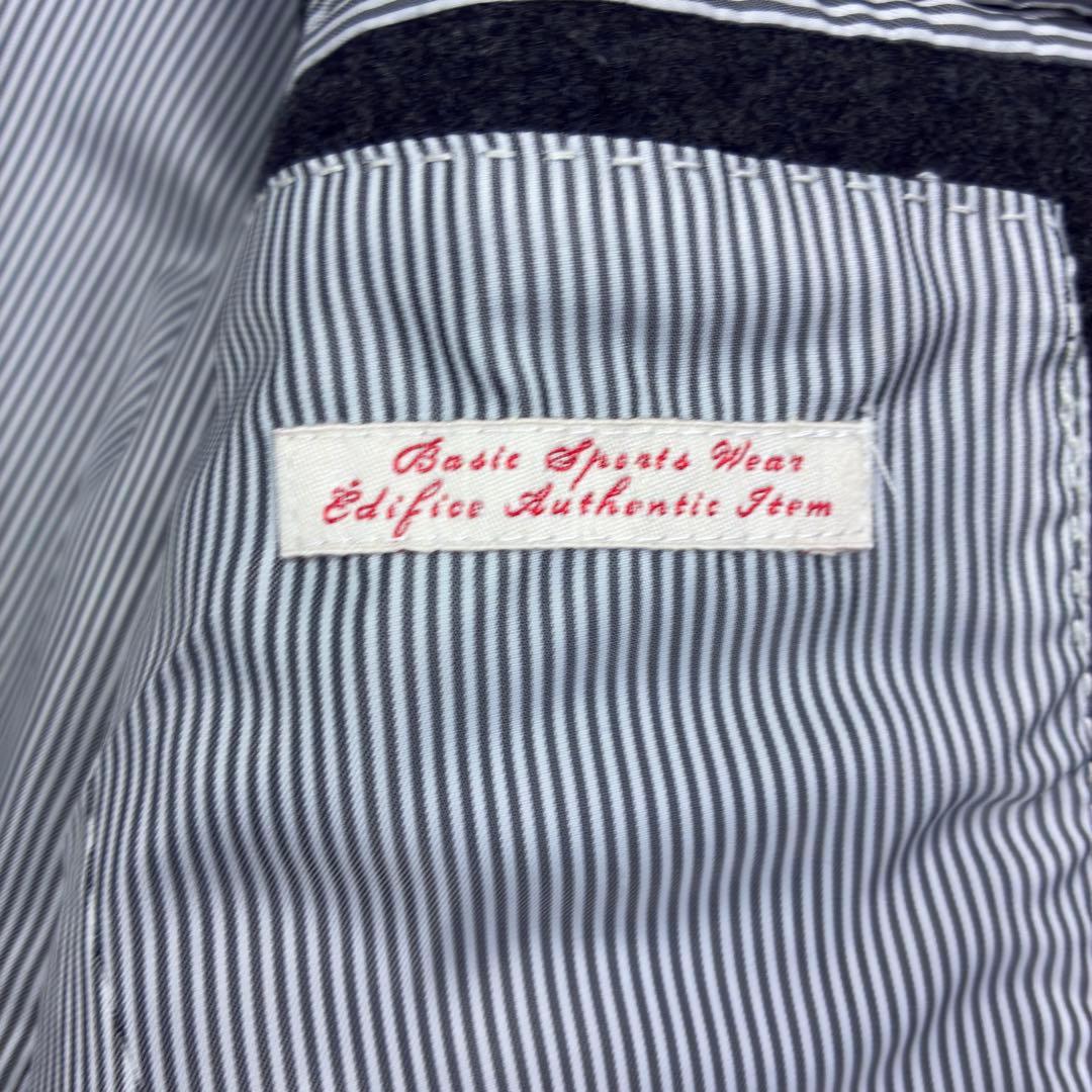 美品　エディフィス　ウールメルトン　チェスターコート　ロング丈　L　グレー