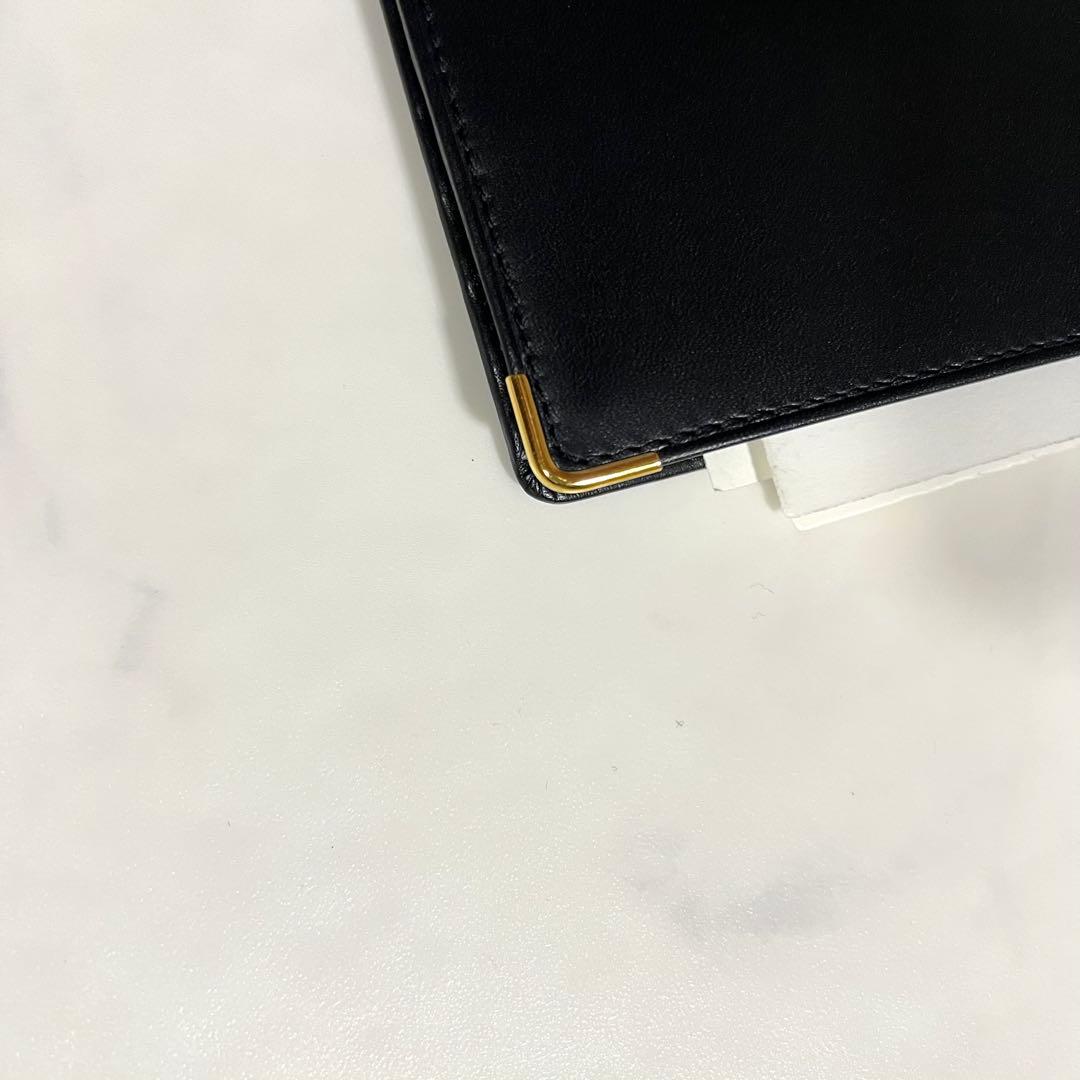 ほぼ未使用 ダンヒル 折り財布 ブラック 黒 レザー 本革 箱 保存袋付