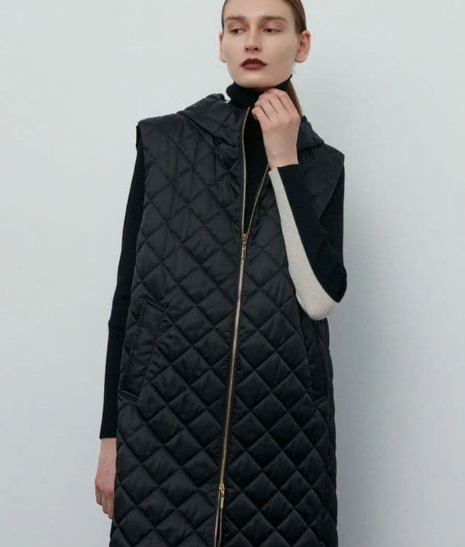 【BEIGE'ベイジ】キルティングジレ/フードつきベスト/オンワード70400円