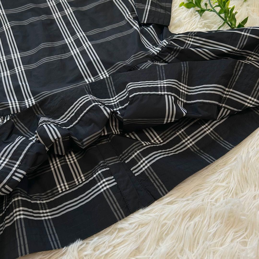 《美品》ユナイテッドアローズ タフタステッチ ペプラム ブラウス チェック