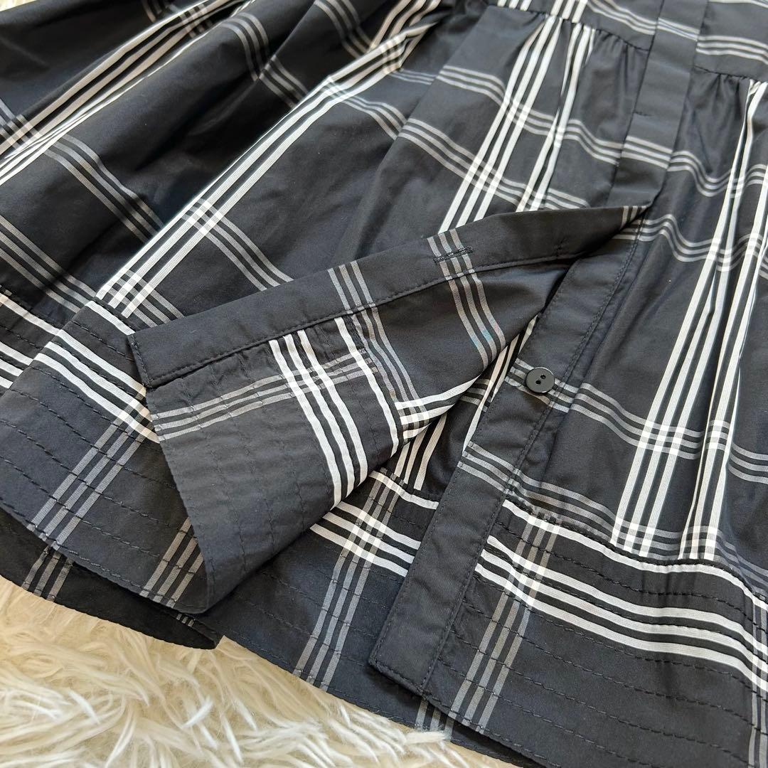 《美品》ユナイテッドアローズ タフタステッチ ペプラム ブラウス チェック