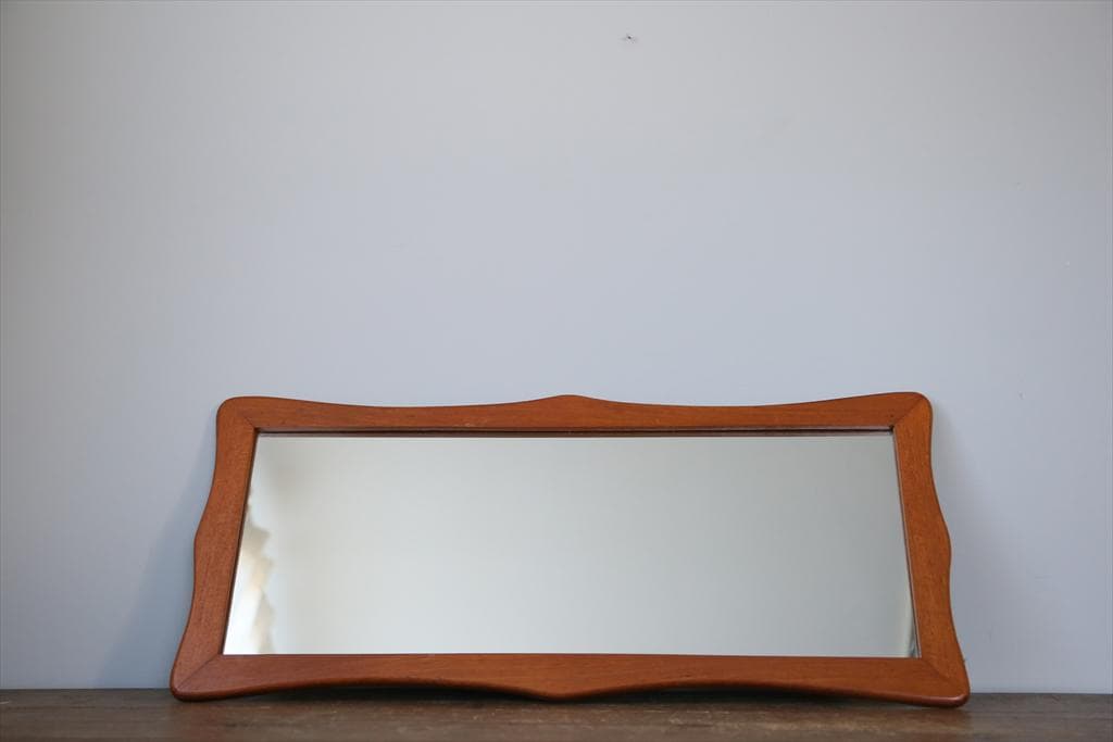 英国アンティークチークウォールミラー/木製壁掛け鏡/立鏡/姿見(91-201)